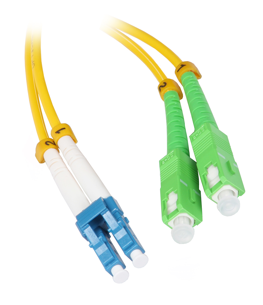Single-mode patch cord PC-2372D-5 2xSC/APC 2xLC/UPC, duplex, G