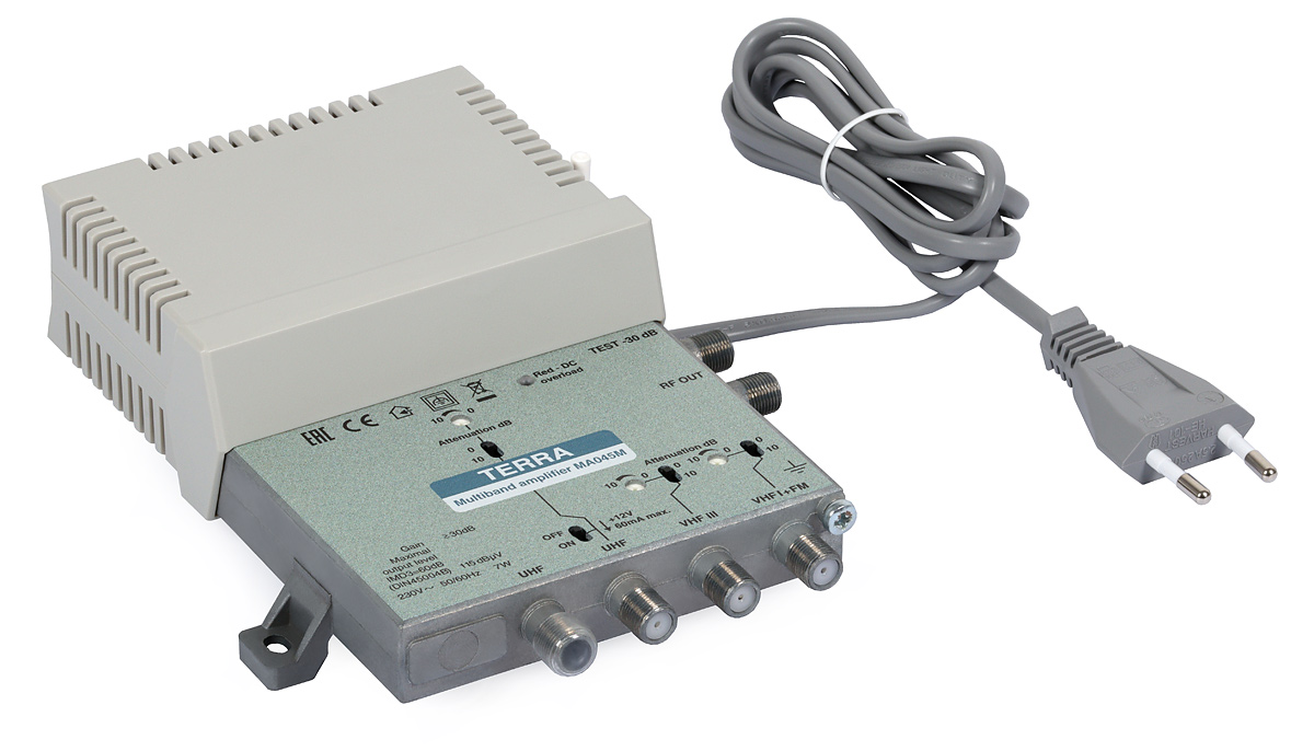 FM/TV House Amplifier: TERRA MA045M (VHFI+FM-VHFIII-UHF)
